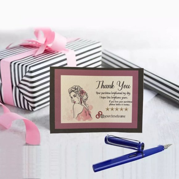 Glamorous Girl Thank You Cards, Poshmark TY 100 Cards - Picture 3 of 9